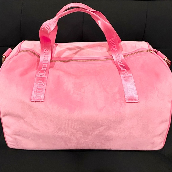 🔑💖 Classic Juicy Lover Weekender Love Potion Pink Velour Duffle Bag - Picture 3 of 16